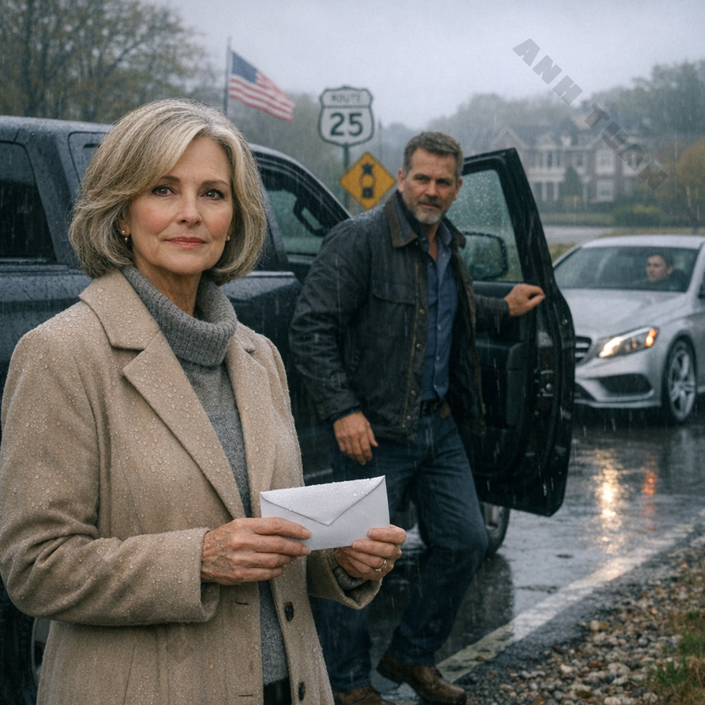 My son left me in the rain, fifty miles from home, and calmly said I “needed a lesson.” I did not beg. I did not call him back. I just stood there and watched his car disappear into the rain. A few minutes later, a black truck pulled up in front of me, my bodyguard stepped out, and in that moment, I understood that my son had mistaken my silence for weakness for the last time.