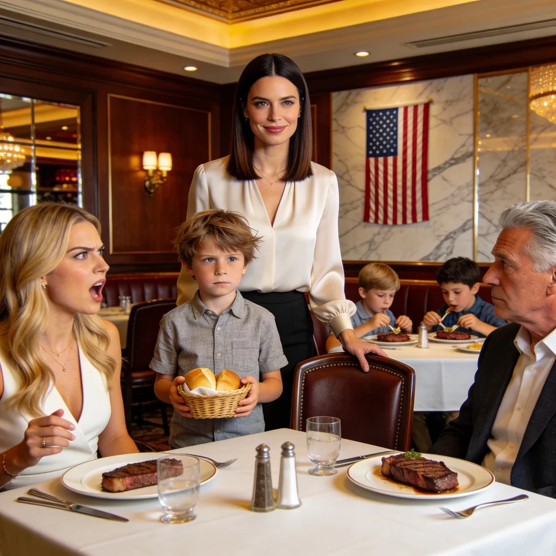 “We didn’t order for your son,” my sister said, sliding him a basket of bread while her kids ate $100 steaks and dessert, and my dad didn’t even look up as he added, “You should’ve packed him something.” A quiet smile crossed my face. “Noted.” When the waiter returned, I pushed my chair back, stood up, and spoke loud enough for the entire table to hear, and that’s when the night took a turn no one expected.