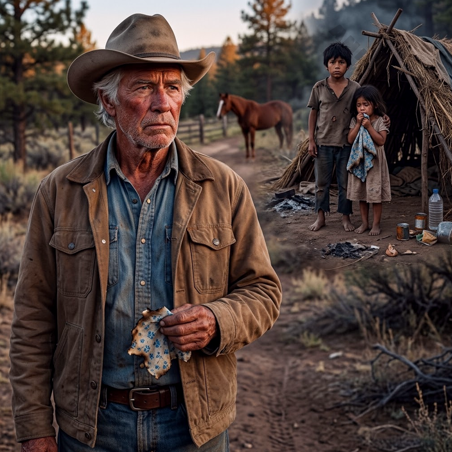 The widowed farmer found two children building a house out of straw… The truth broke his heart.