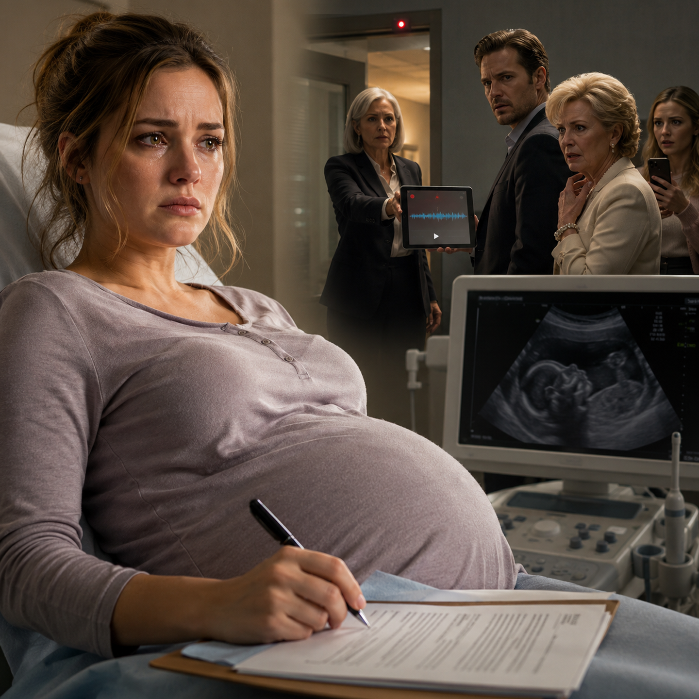 Right under the ultrasound lights in Arizona, while I was 34 weeks pregnant, my in-laws tried to erase my name from the records of my own unborn child. They thought my tears would make me weak, but behind the glass, my lawyer had quietly recorded the evidence that left their entire family with no way to deny it.