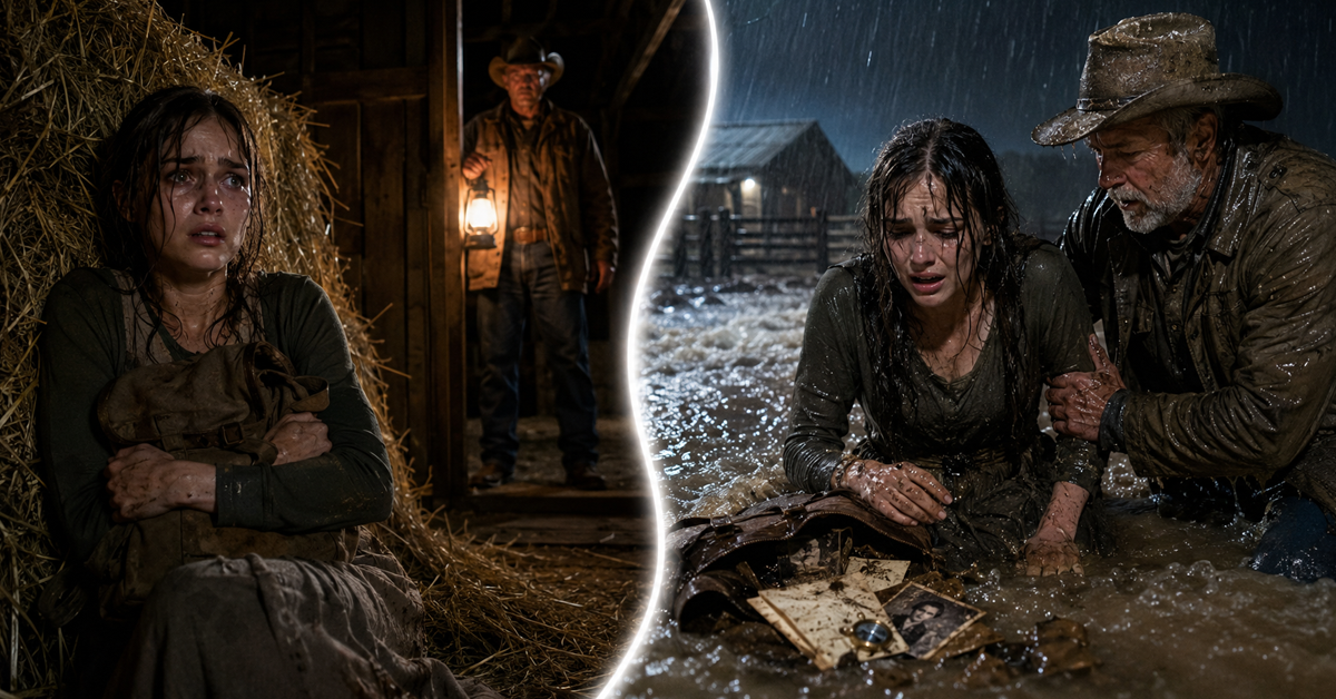 For three straight nights, the girl hid in the cattle barn, staying out of sight near the ranch of the hard-edged farmer everyone in the area feared. She thought she had never been noticed, until he calmly said, “I knew from the very first time.” But when the flood came, the secret she carried with her was finally washed into the light.