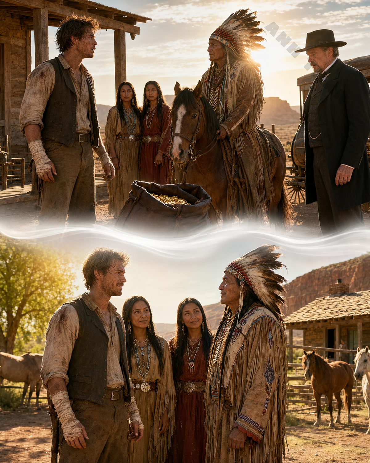 He had nothing left but his calloused hands and a small ranch he was about to lose. But the night he used his bare hands to save two Apache sisters trapped beneath a fallen tree, he had no idea that by sunrise, their chief would ride up to his front door with a gift that left the whole town silent.