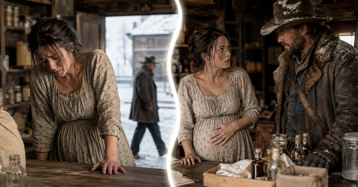 For three weeks, the whole town walked past that little store and pretended not to see her nearly collapsing behind the counter. Until the hunter from the mountains showed up, looked at her twice, and said, “Close the store.” And that was when the secret behind the counter had nowhere left to hide.