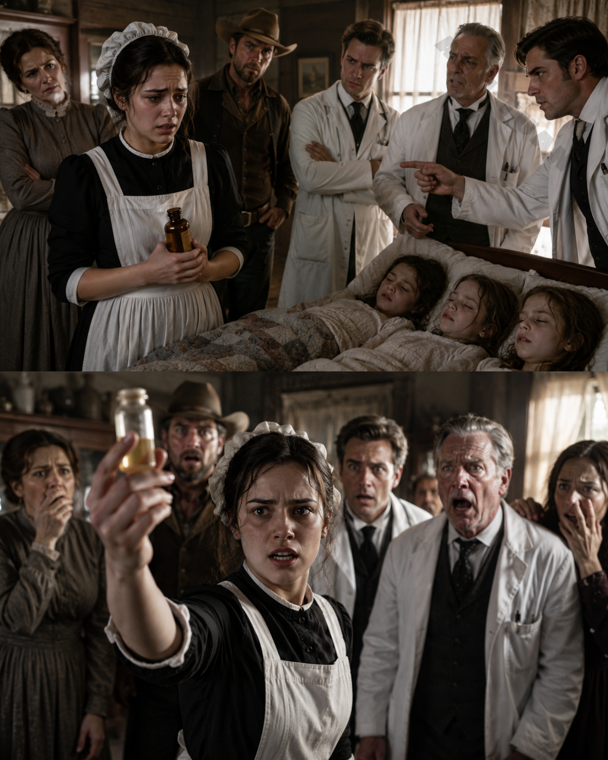 The doctors said the cowboy’s three daughters were getting weaker because of a serious illness, while everyone mocked the maid for questioning the medicine bottles they used every day. But one question from her, “Then why does the medicine smell like poison?” made the room go silent and opened the door to a secret no one could believe.